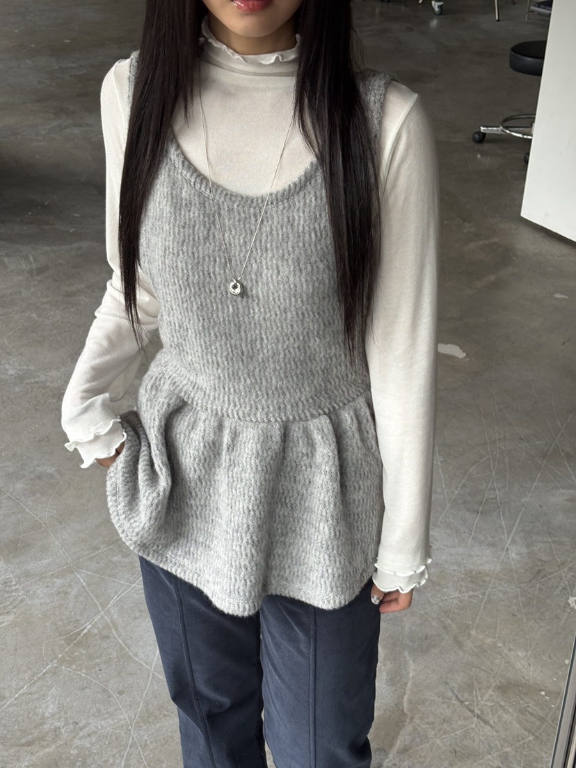 Verbena東大門㊣代購女士新款25秋冬推薦休閑熱賣長袖T恤褶皺Verbena長袖T恤