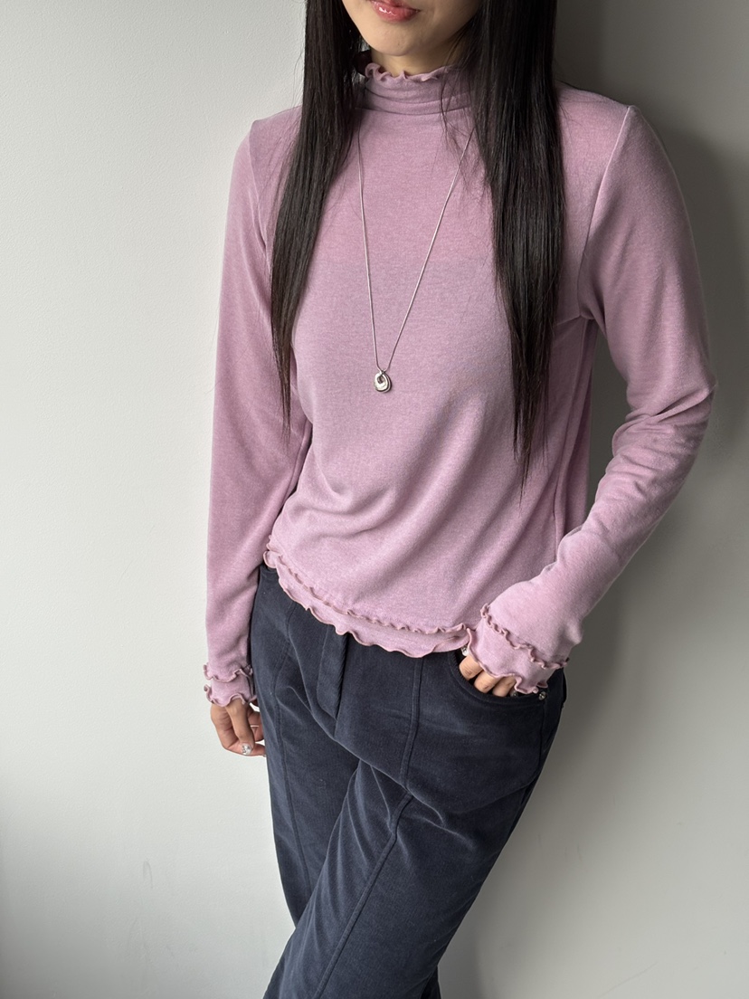 Verbena東大門㊣代購女士新款25秋冬推薦休閑熱賣長袖T恤褶皺Verbena長袖T恤