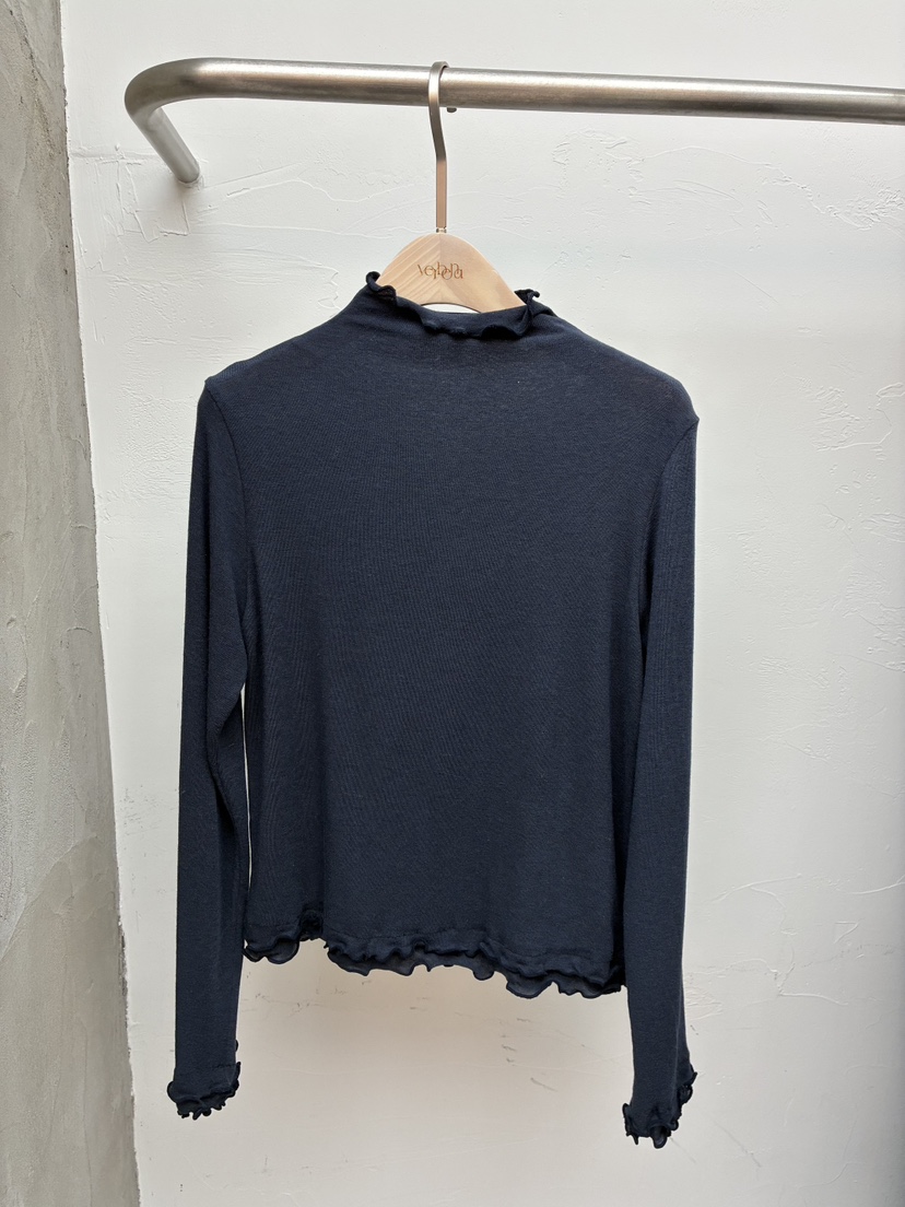 Verbena東大門㊣代購女士新款25秋冬推薦休閑熱賣長袖T恤褶皺Verbena長袖T恤圖色3