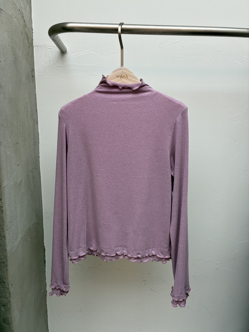 Verbena東大門㊣代購女士新款25秋冬推薦休閑熱賣長袖T恤褶皺Verbena長袖T恤圖色4