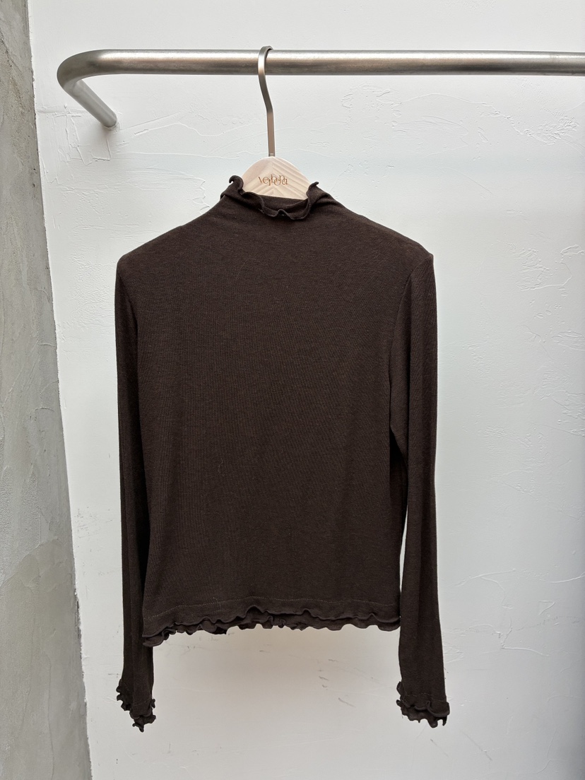 Verbena東大門㊣代購女士新款25秋冬推薦休閑熱賣長袖T恤褶皺Verbena長袖T恤圖色6