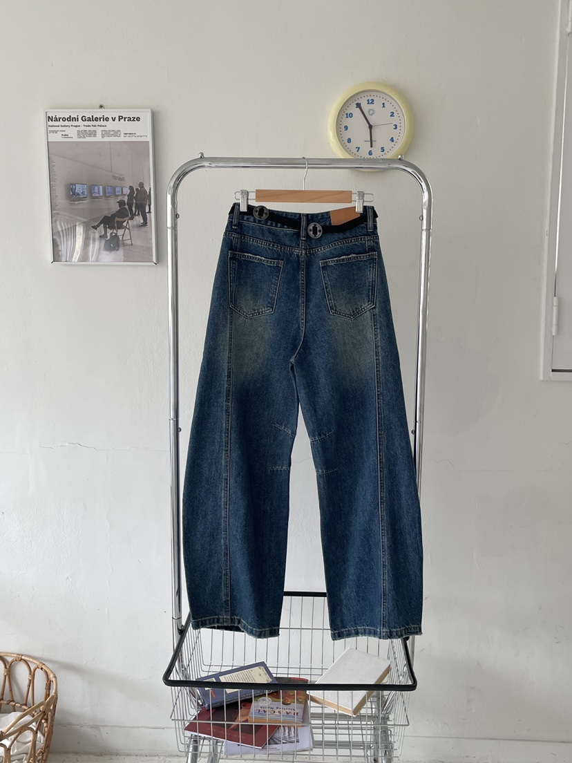 JOURNEY韓國代購㊣女裝新品職業25秋冬真品牛仔褲含腰帶寬松JOURNEY牛仔褲