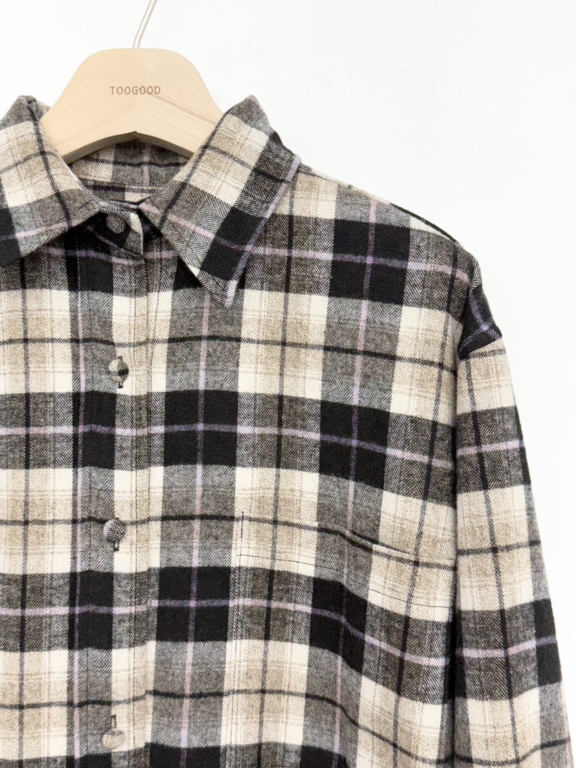 TOOGOOD韓國代購㊣女裝新款熱賣人氣25秋冬職業襯衫蕾絲衫格子TOOGOOD襯衫/蕾絲衫