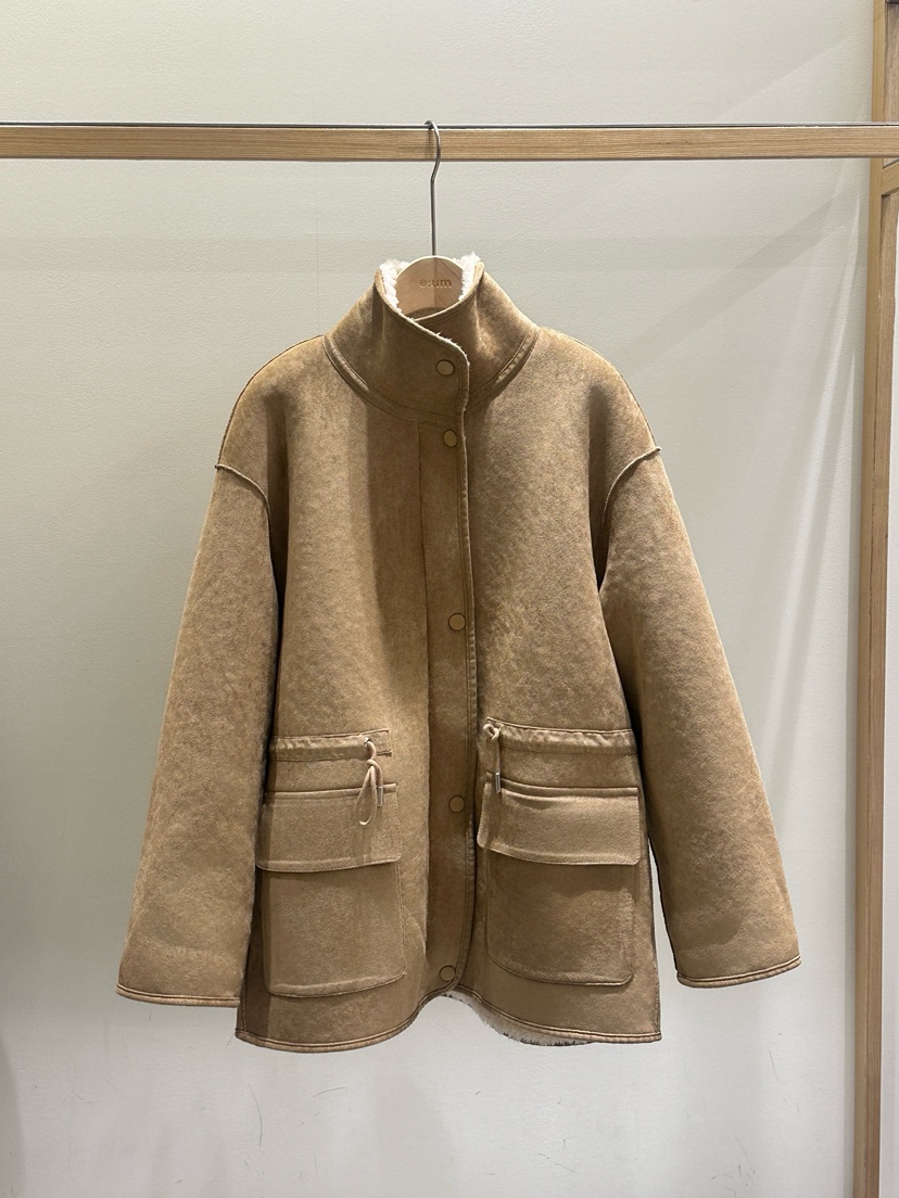EUM東大門㊣實拍女裝新款時尚25秋冬職業推薦真品中長款大衣EUM中長款大衣圖色1