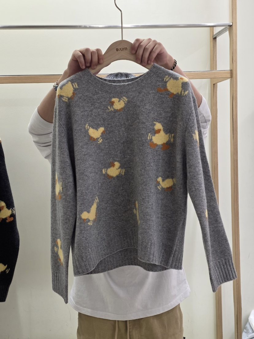 EUM韓國直郵㊣女裝新品熱賣25秋冬人氣休閑推薦時尚真品針織衫EUM針織衫圖色1