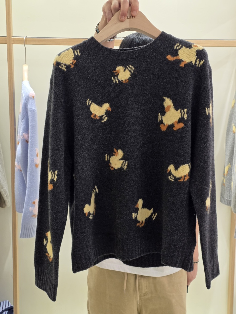 EUM韓國直郵㊣女裝新品熱賣25秋冬人氣休閑推薦時尚真品針織衫EUM針織衫圖色2