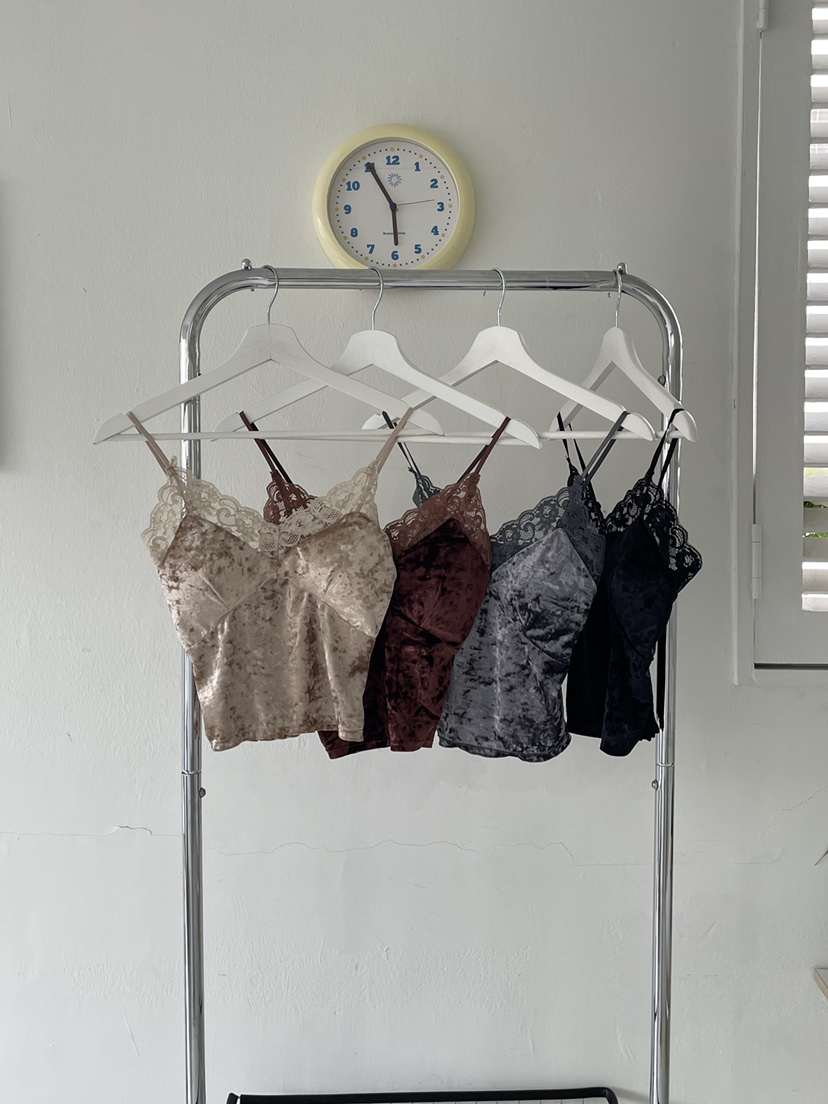 JOURNEY韓國直郵㊣女裝新品25秋冬時尚人氣熱賣吊帶背心天鵝絨JOURNEY吊帶/背心圖色2左二色