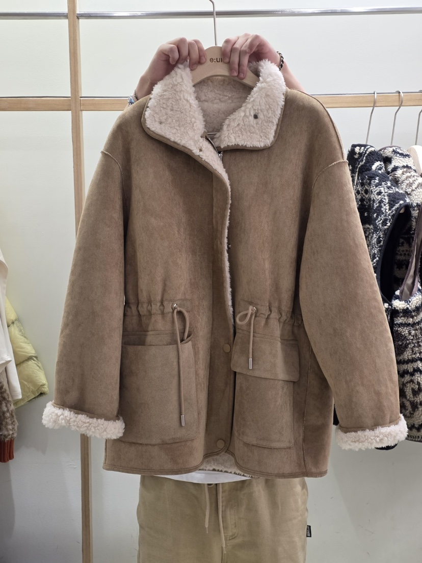 EUM韓國代購㊣女士新品人氣真品25秋冬推薦職業熱賣中長款大衣EUM中長款大衣圖色1