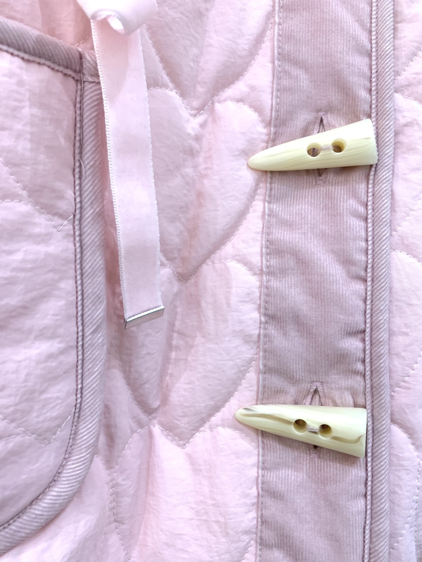 FABRIC韓國直郵㊣女士新款25秋冬休閑短款棉服心形絎縫jp棉FABRIC短款棉服