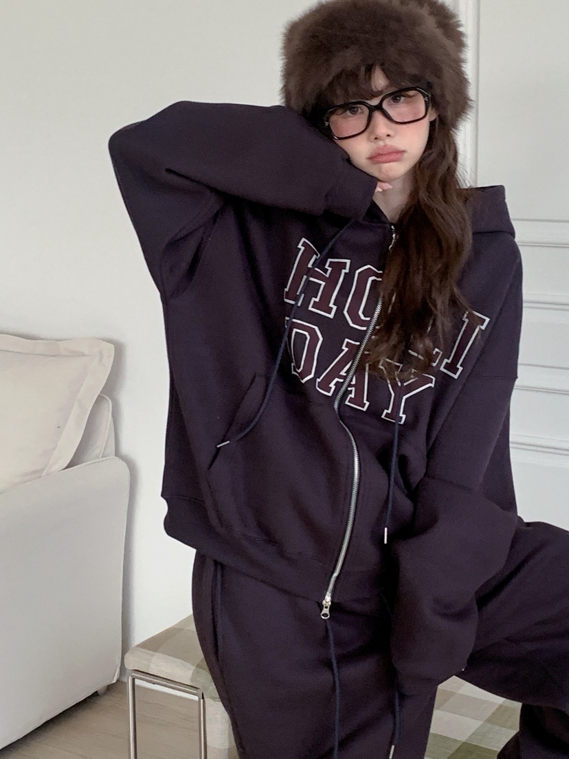 JKICHI韓國代購㊣女士新款推薦夾克連帽衫加絨不含圍巾羊毛JKICHI夾克