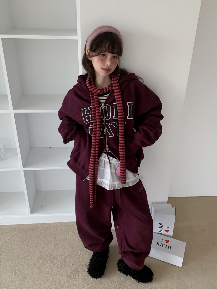 JKICHI韓國代購㊣女士新款推薦夾克連帽衫加絨不含圍巾羊毛JKICHI夾克