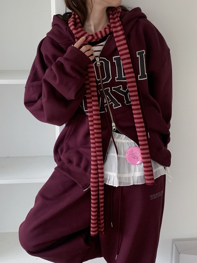 JKICHI韓國代購㊣女士新款推薦夾克連帽衫加絨不含圍巾羊毛JKICHI夾克圖色2