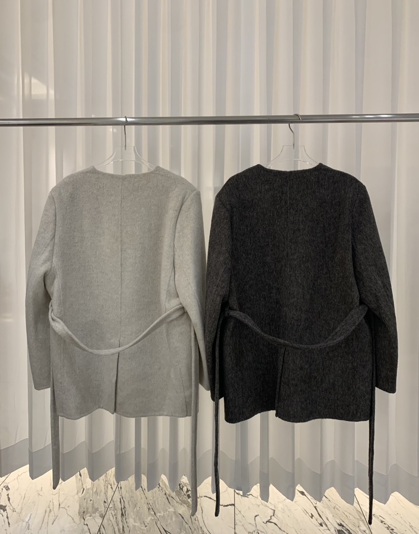 FABRIC韓國代購㊣女裝新品25秋冬熱賣職業推薦短款大衣含腰帶FABRIC短款大衣