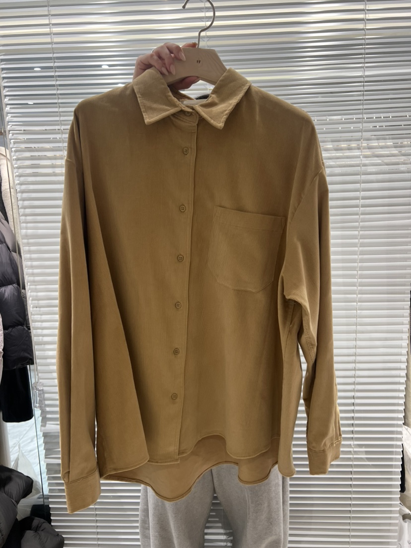 FF韓國代購㊣女士新品休閑職業推薦25秋冬襯衫蕾絲衫燈芯絨FF/SUNDAY襯衫/蕾絲衫圖色1