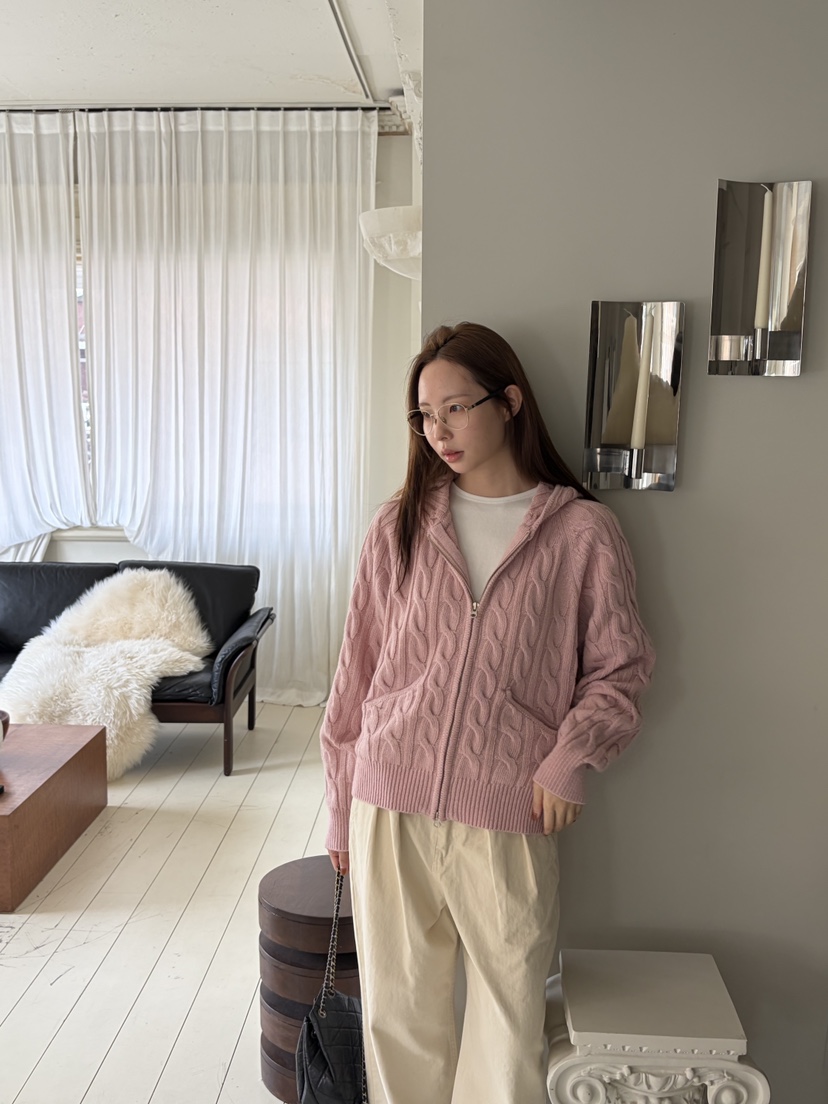 THE ABLE韓國直郵㊣女士新款人氣職業推薦真品毛衣連帽拉鏈衫THE ABLE/TA毛衣