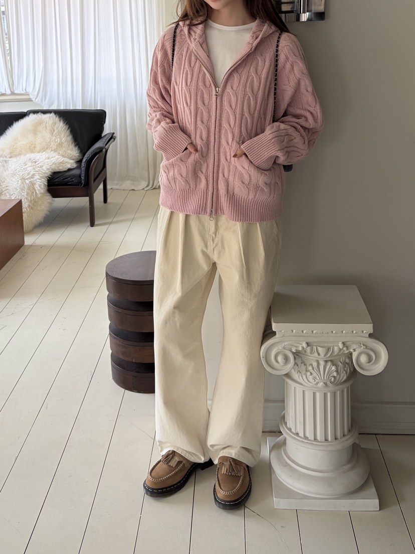 THE ABLE韓國直郵㊣女士新款人氣職業推薦真品毛衣連帽拉鏈衫THE ABLE/TA毛衣