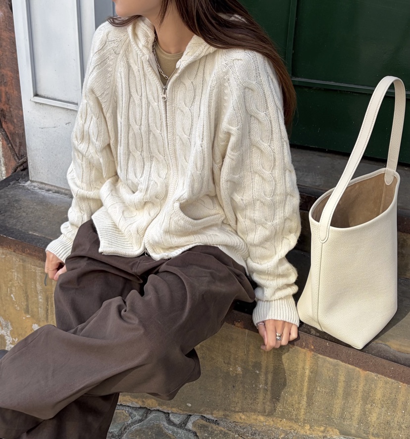 THE ABLE韓國直郵㊣女士新款人氣職業推薦真品毛衣連帽拉鏈衫THE ABLE/TA毛衣