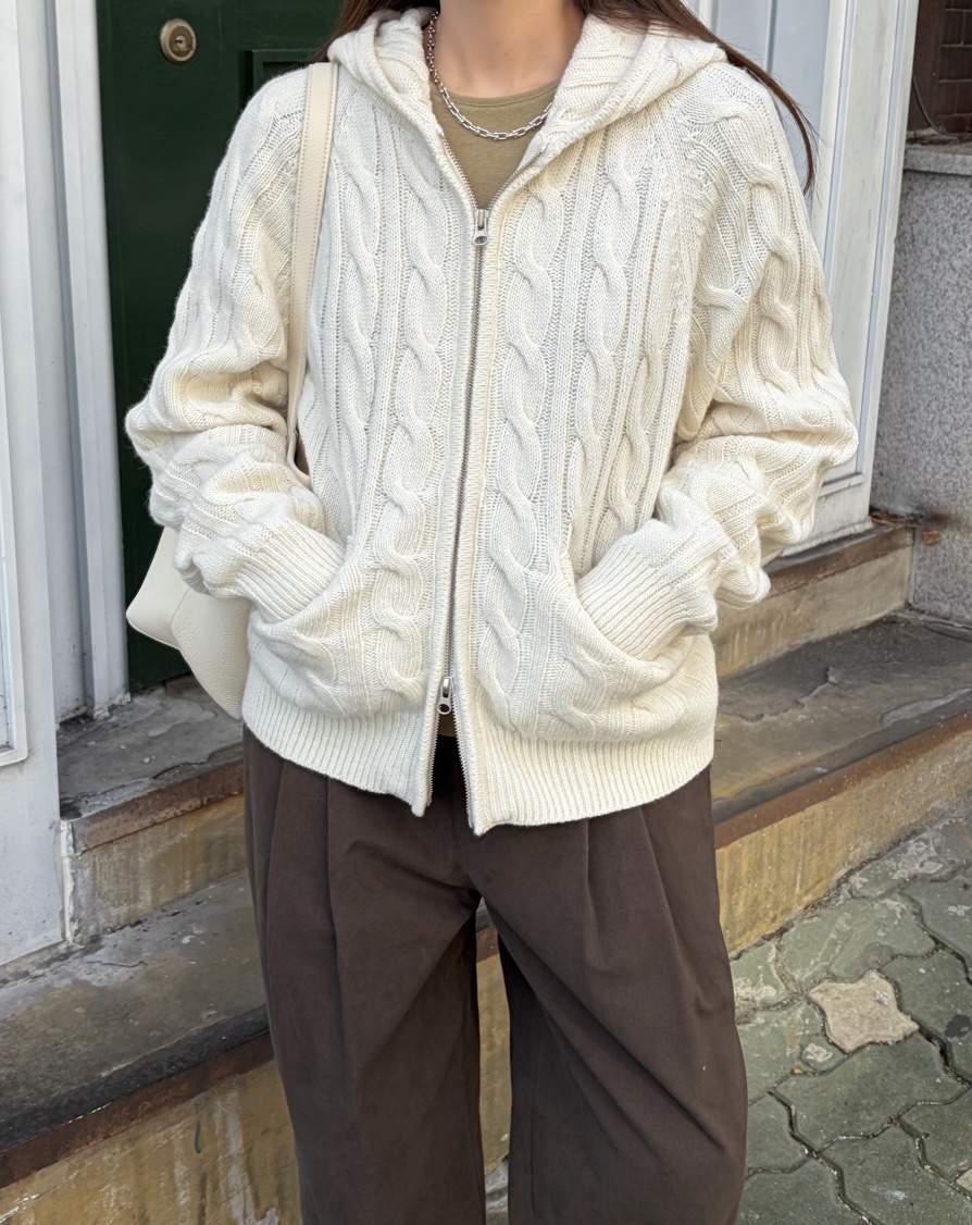 THE ABLE韓國直郵㊣女士新款人氣職業推薦真品毛衣連帽拉鏈衫THE ABLE/TA毛衣