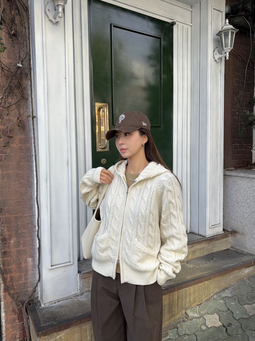 THE ABLE韓國直郵㊣女士新款人氣職業推薦真品毛衣連帽拉鏈衫THE ABLE/TA毛衣