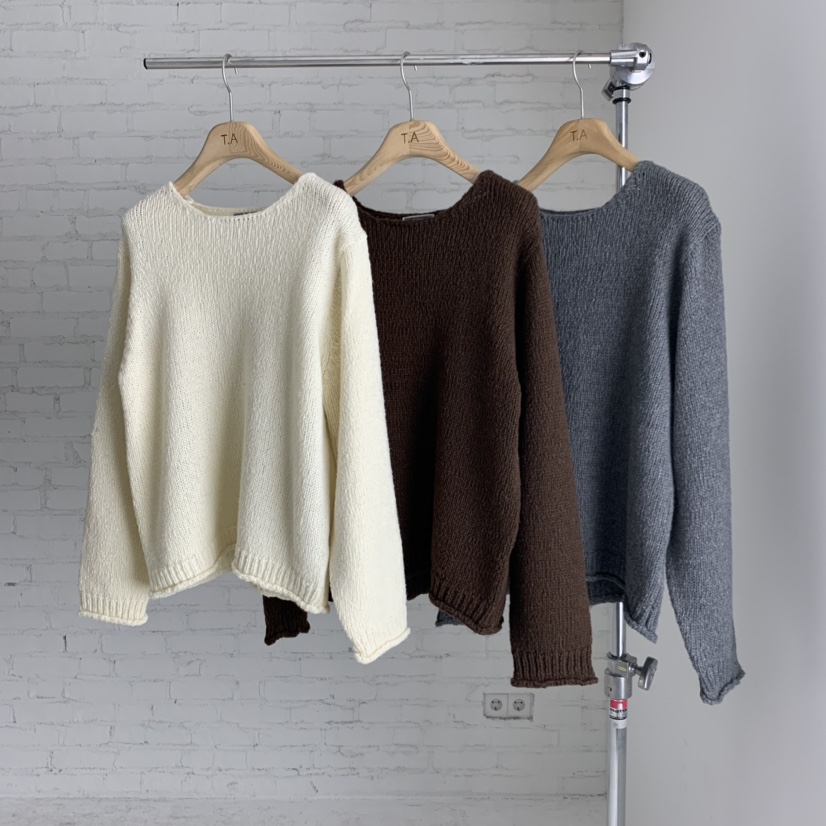 THE ABLE東大門㊣直郵女裝新品人氣25秋冬真品針織衫羊毛船領THE ABLE/TA針織衫