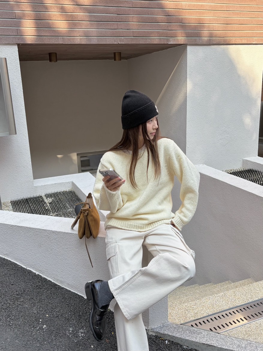 THE ABLE東大門㊣直郵女裝新品人氣25秋冬真品針織衫羊毛船領THE ABLE/TA針織衫