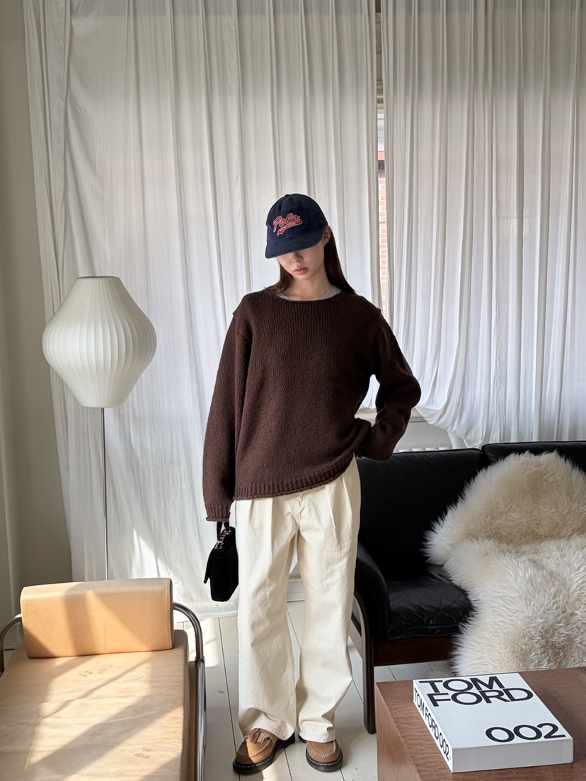 THE ABLE東大門㊣直郵女裝新品人氣25秋冬真品針織衫羊毛船領THE ABLE/TA針織衫