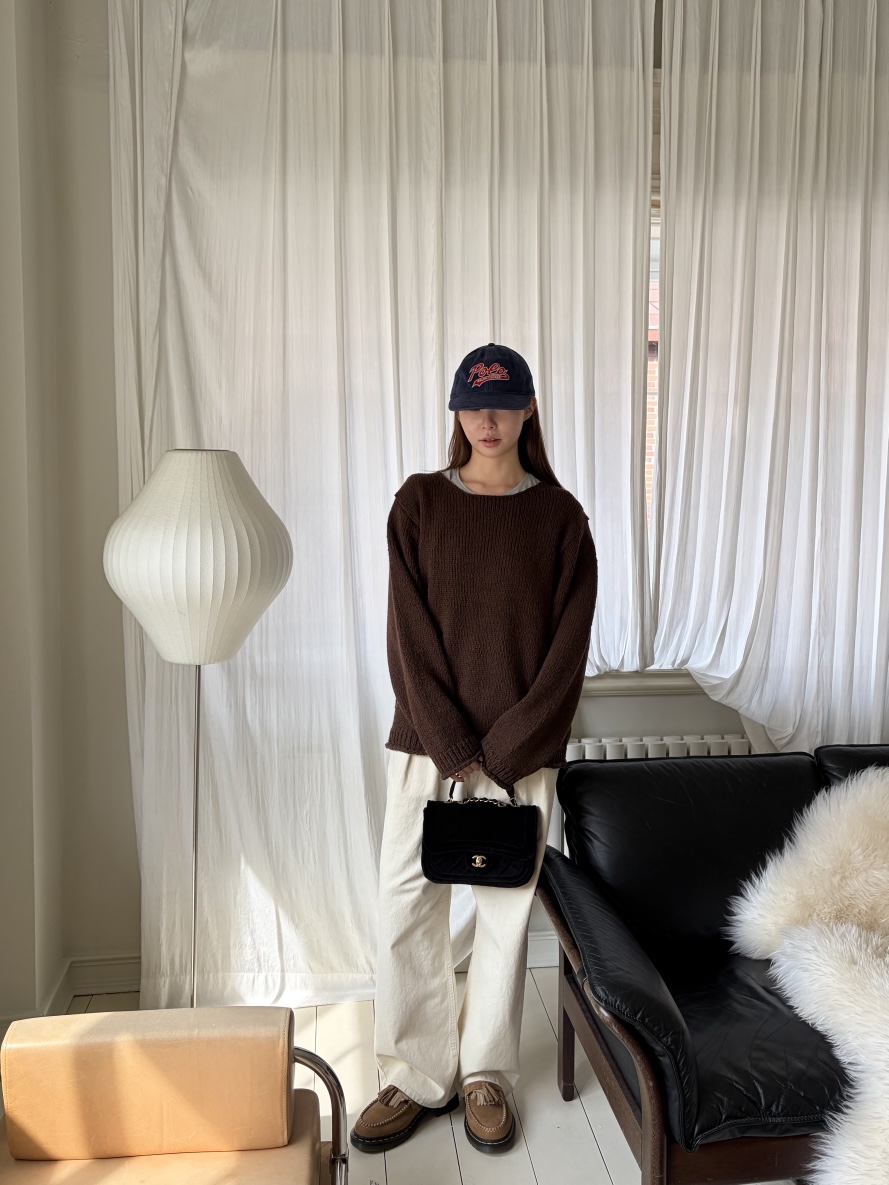 THE ABLE東大門㊣直郵女裝新品人氣25秋冬真品針織衫羊毛船領THE ABLE/TA針織衫