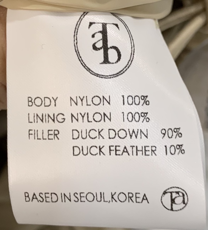 THE ABLE東大門㊣代購女裝新品熱賣推薦人氣短款羽絨服口袋THE ABLE/TA短款羽絨服