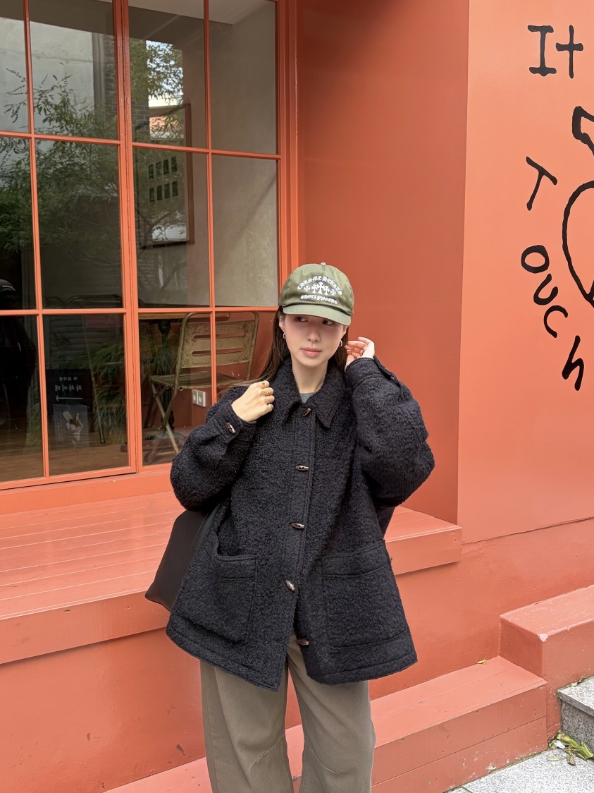 THE ABLE東大門㊣直郵女裝新款休閑熱賣真品短款大衣羊駝毛THE ABLE/TA短款大衣