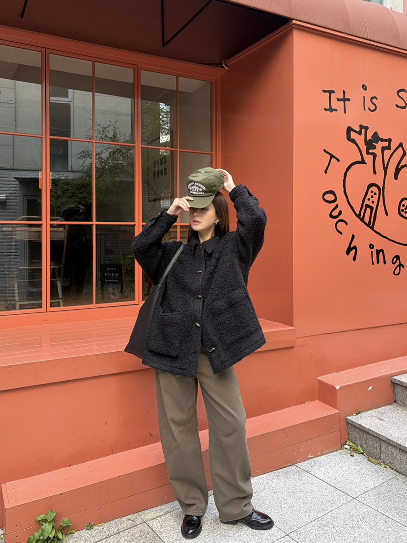 THE ABLE東大門㊣直郵女裝新款休閑熱賣真品短款大衣羊駝毛THE ABLE/TA短款大衣