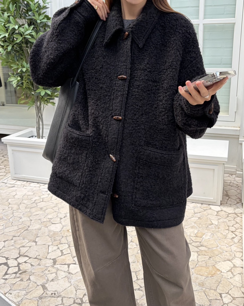 THE ABLE東大門㊣直郵女裝新款休閑熱賣真品短款大衣羊駝毛THE ABLE/TA短款大衣