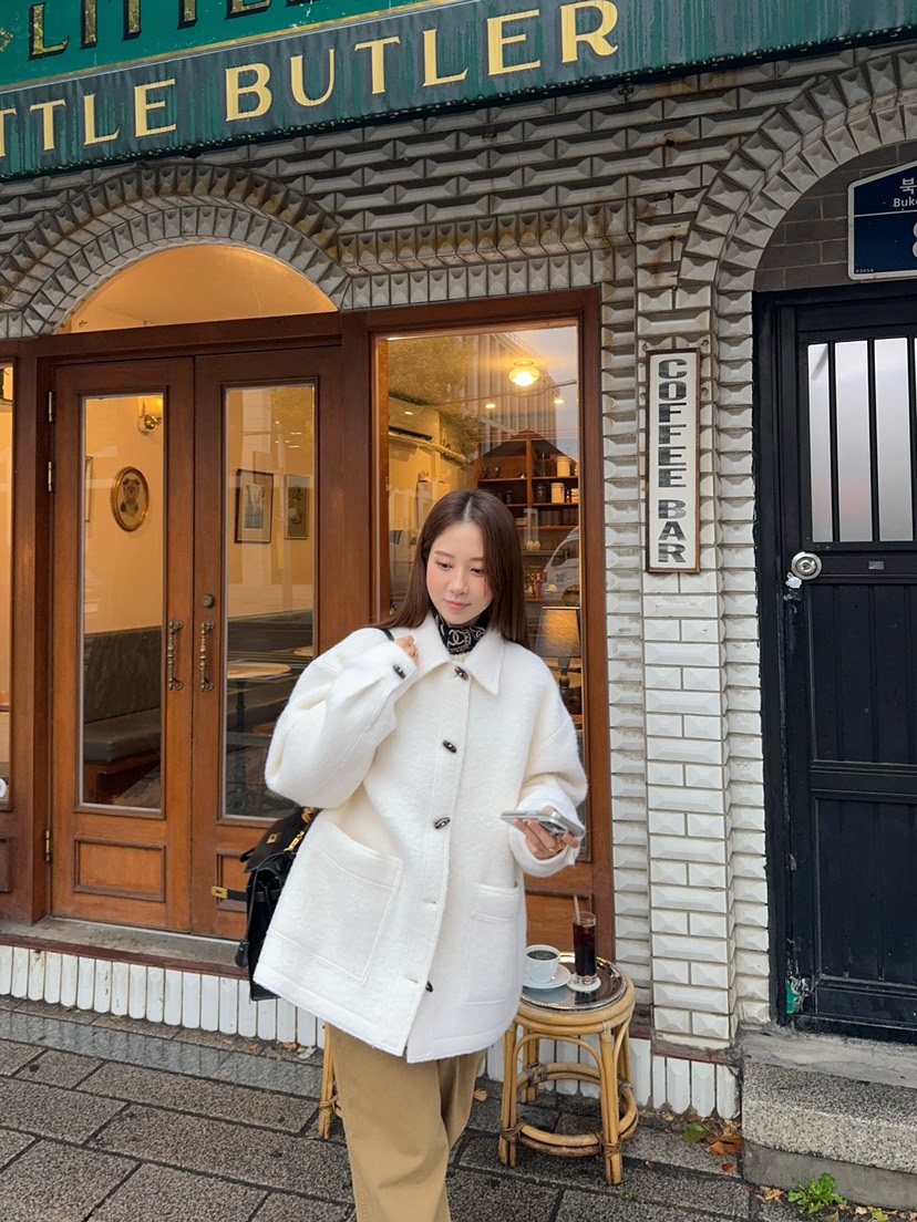 THE ABLE東大門㊣直郵女裝新款休閑熱賣真品短款大衣羊駝毛THE ABLE/TA短款大衣