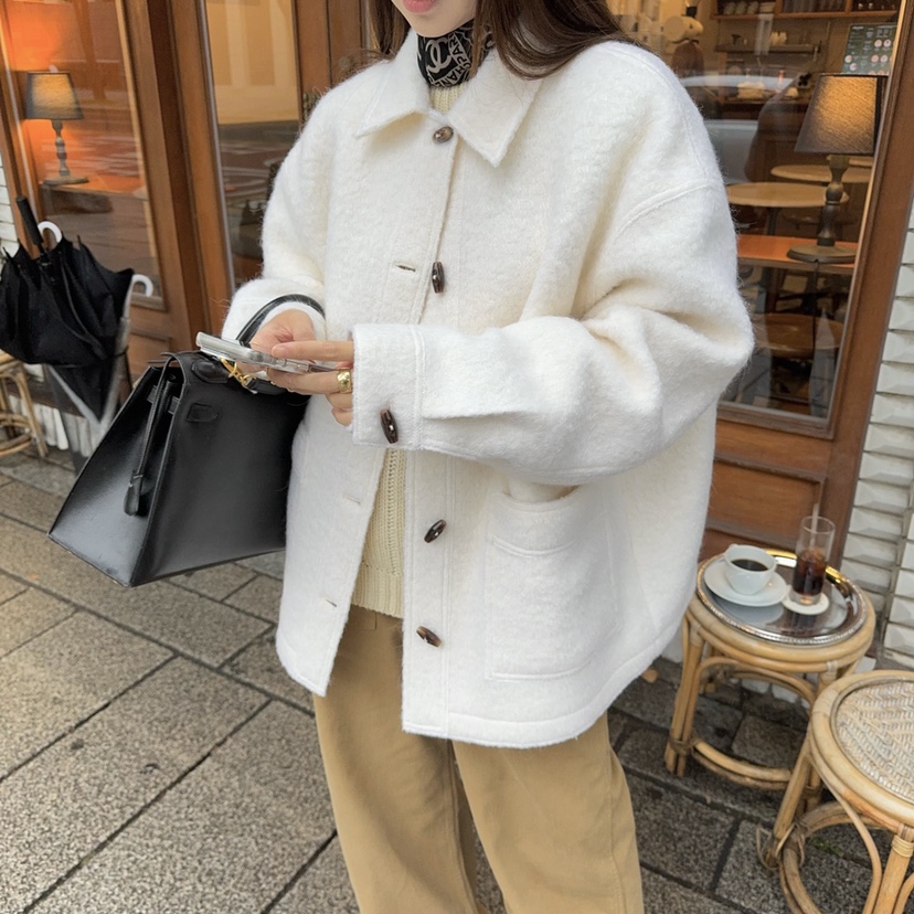 THE ABLE東大門㊣直郵女裝新款休閑熱賣真品短款大衣羊駝毛THE ABLE/TA短款大衣