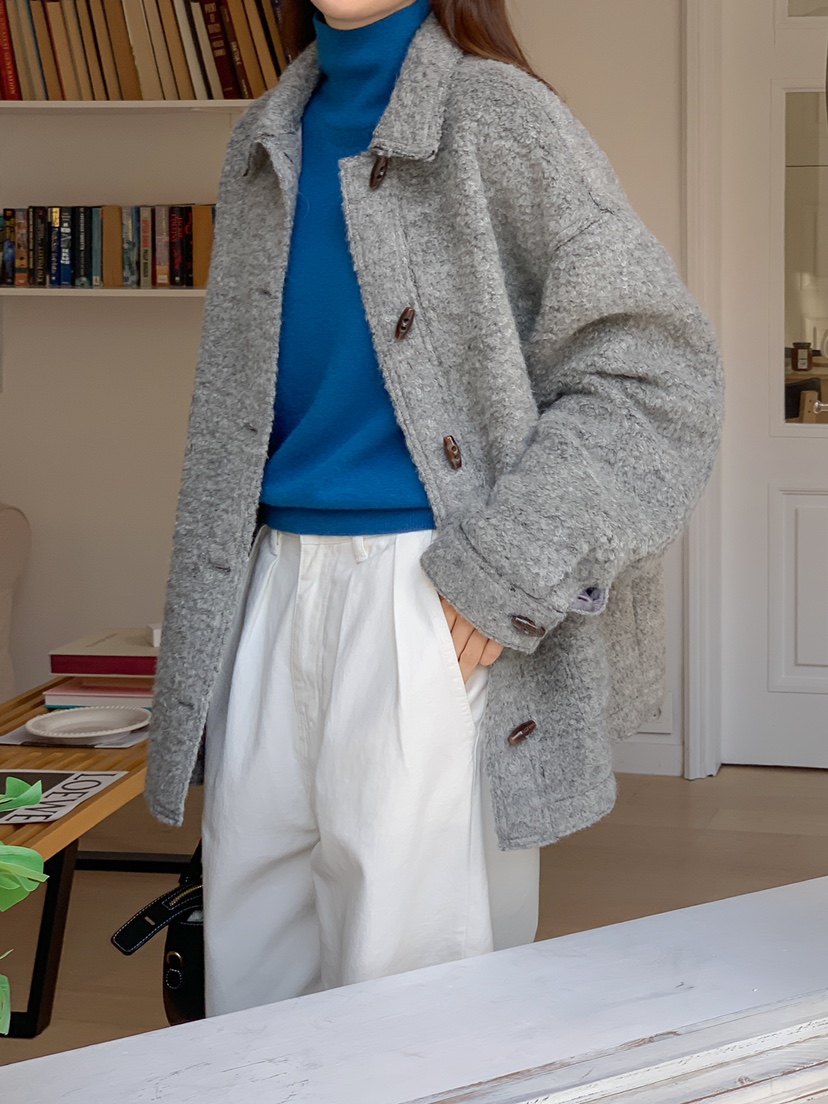 THE ABLE東大門㊣直郵女裝新款休閑熱賣真品短款大衣羊駝毛THE ABLE/TA短款大衣