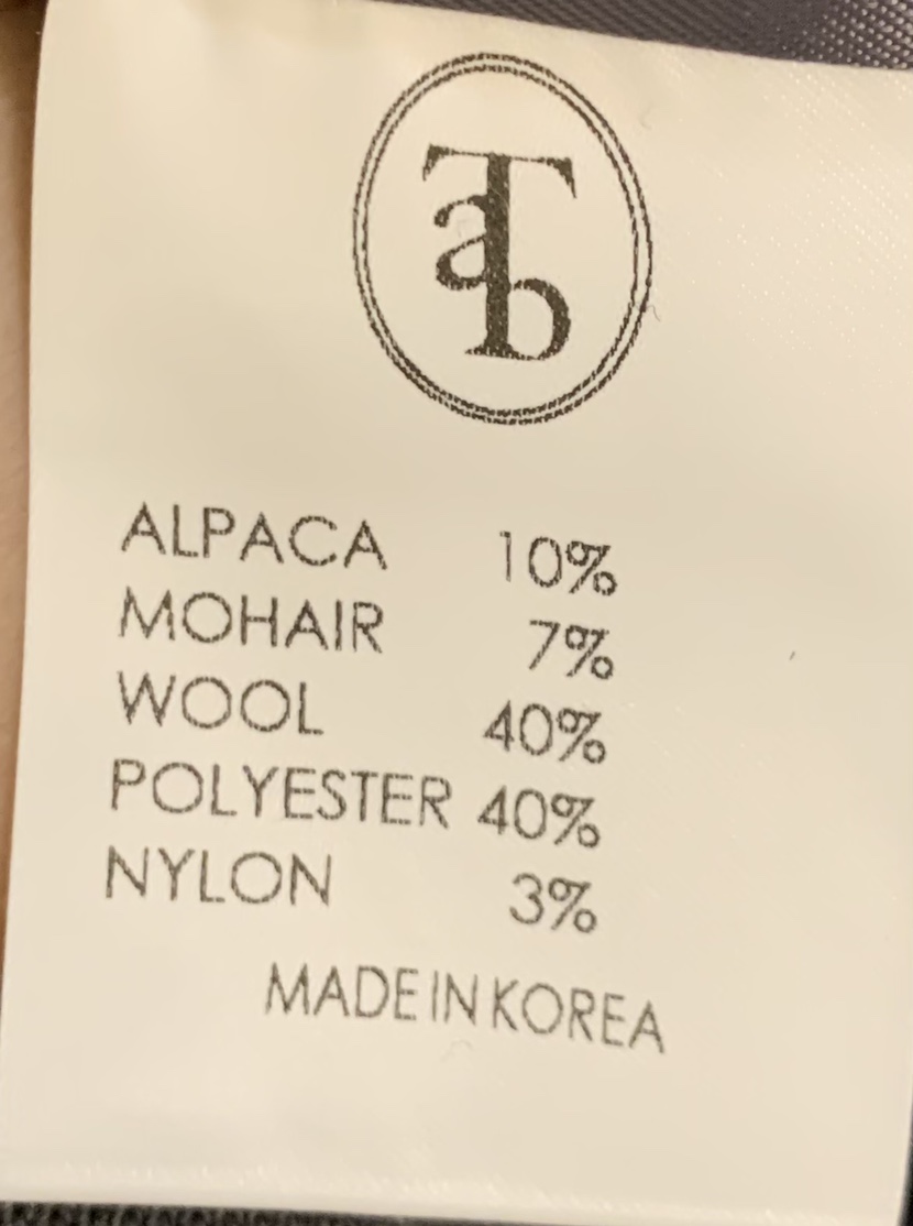 THE ABLE東大門㊣直郵女裝新款休閑熱賣真品短款大衣羊駝毛THE ABLE/TA短款大衣