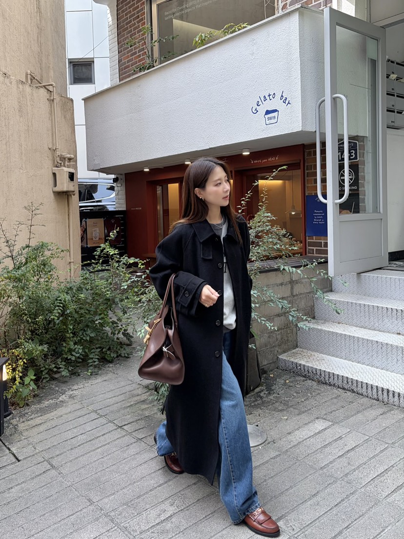 THE ABLE東大門㊣實拍女士新款熱賣人氣休閑中長款大衣含腰帶THE ABLE/TA中長款大衣