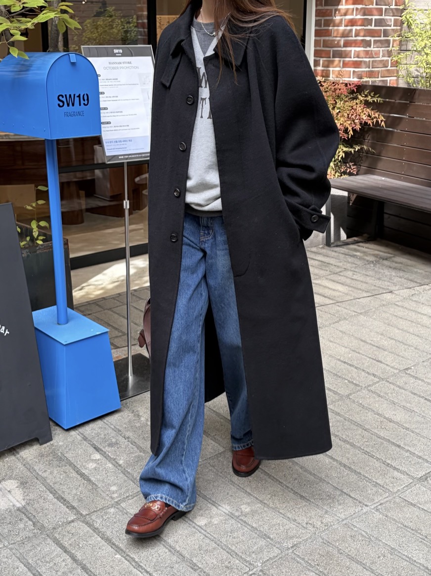 THE ABLE東大門㊣實拍女士新款熱賣人氣休閑中長款大衣含腰帶THE ABLE/TA中長款大衣