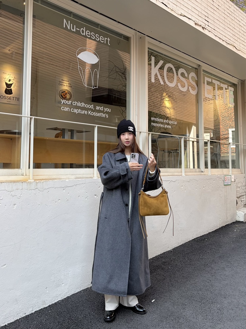 THE ABLE東大門㊣實拍女士新款熱賣人氣休閑中長款大衣含腰帶THE ABLE/TA中長款大衣