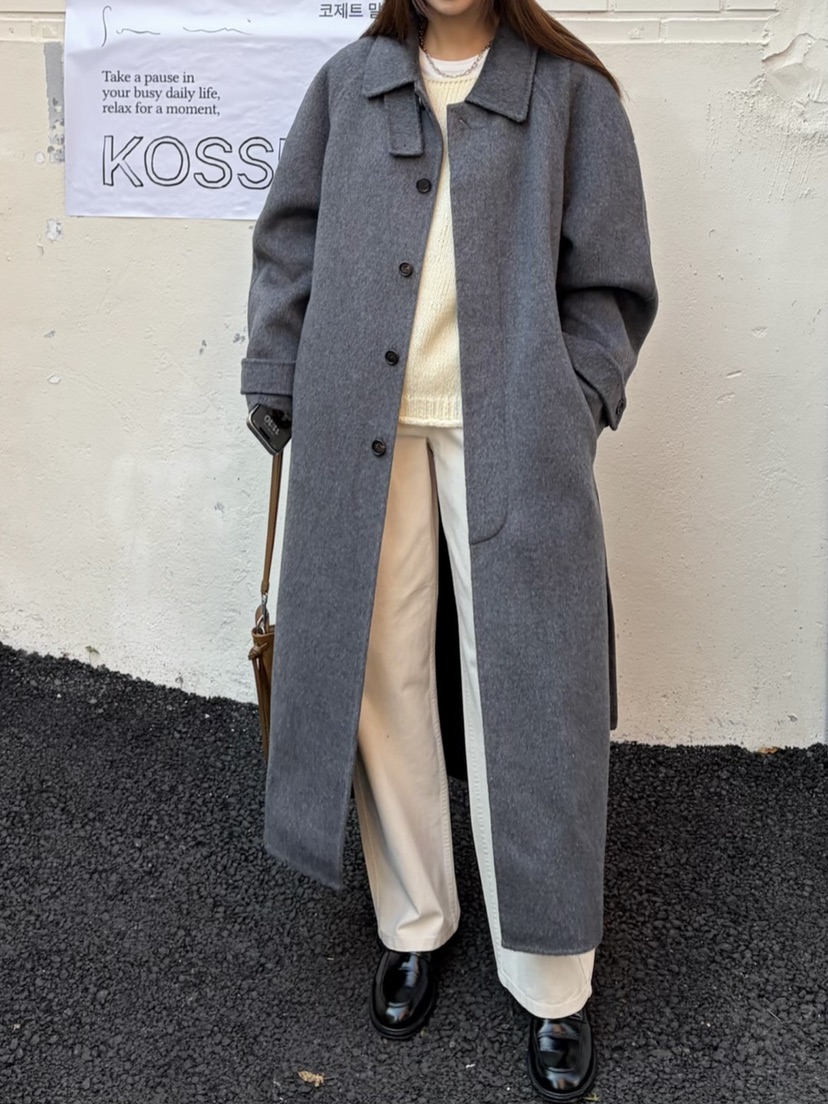 THE ABLE東大門㊣實拍女士新款熱賣人氣休閑中長款大衣含腰帶THE ABLE/TA中長款大衣