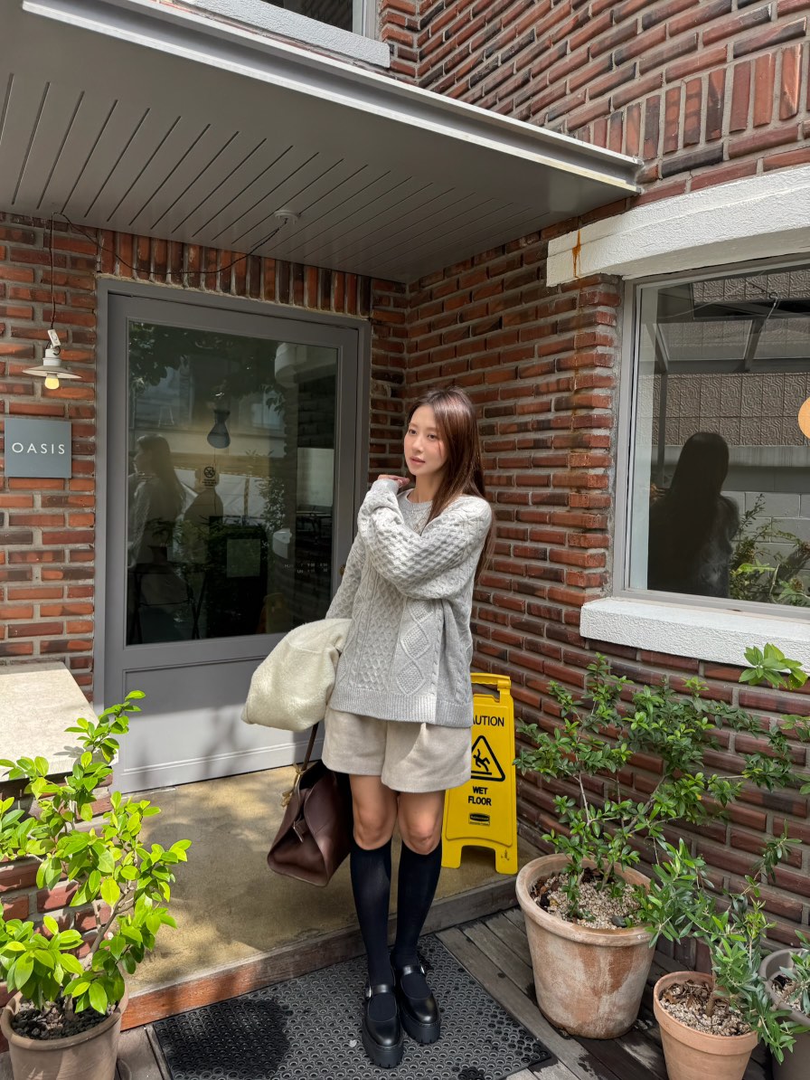 THE ABLE韓國代購㊣女裝新款25秋冬熱賣時尚職業真品短褲羊毛THE ABLE/TA短褲