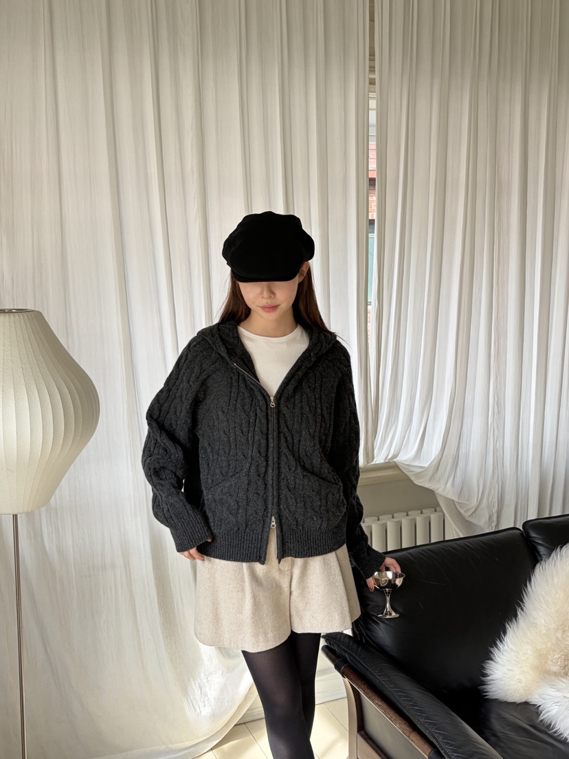 THE ABLE韓國代購㊣女裝新款25秋冬熱賣時尚職業真品短褲羊毛THE ABLE/TA短褲