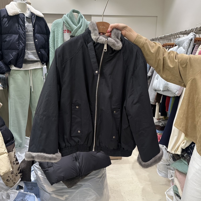 MELO韓國直郵㊣女士新品熱賣人氣推薦休閑時尚25秋冬夾克雙面MELO夾克
