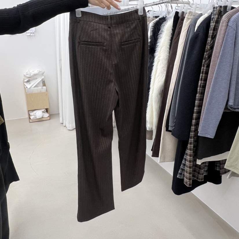 STAINLESS東大門㊣直郵女士新款熱賣25秋冬人氣推薦休閑褲條紋STAINLESS休閑褲