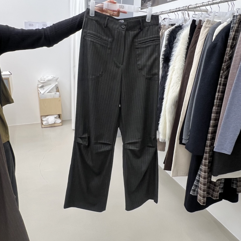 STAINLESS東大門㊣直郵女士新款熱賣25秋冬人氣推薦休閑褲條紋STAINLESS休閑褲圖色2