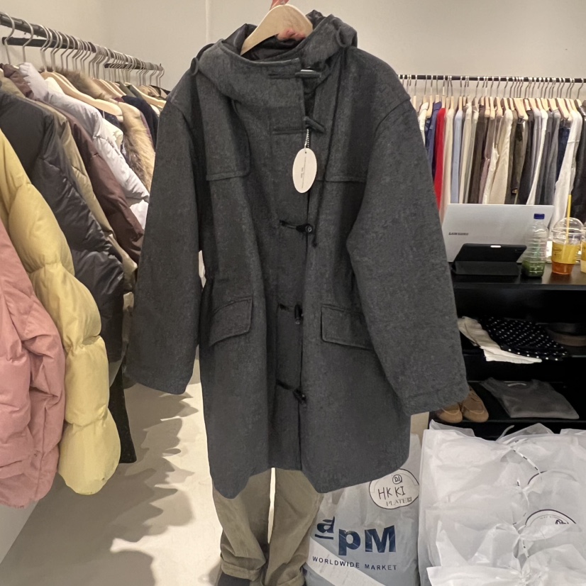 PLATE東大門㊣實拍女裝新品人氣25秋冬中長款大衣羊毛夾棉絨PLATE中長款大衣圖色1