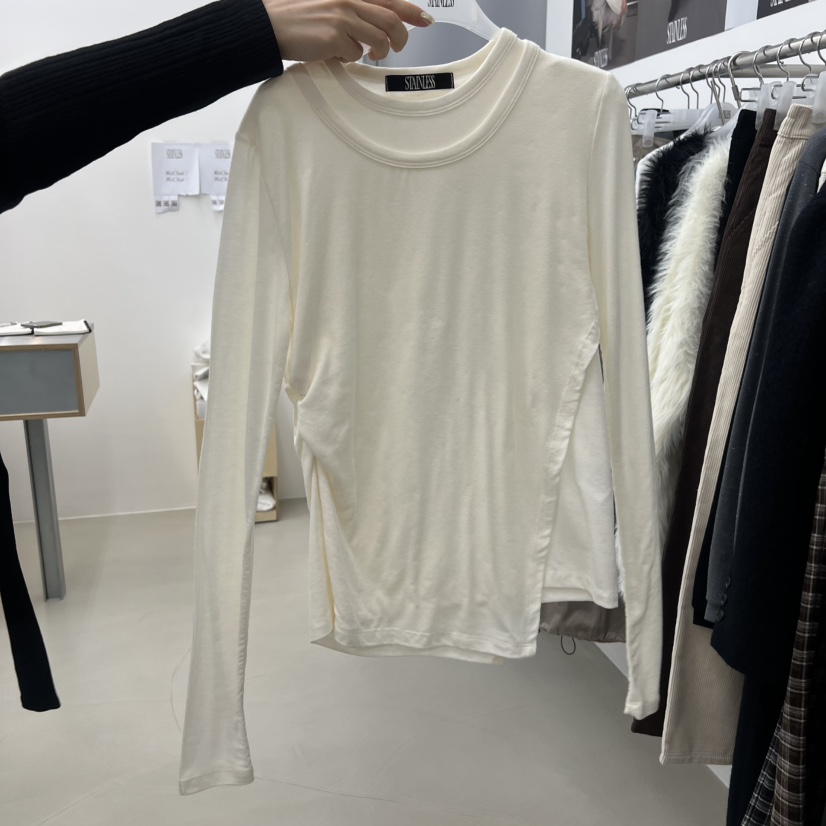 STAINLESS韓國代購㊣女裝新款休閑時尚推薦職業真品長袖T恤STAINLESS長袖T恤圖色1