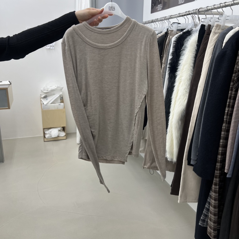 STAINLESS韓國代購㊣女裝新款休閑時尚推薦職業真品長袖T恤STAINLESS長袖T恤圖色2