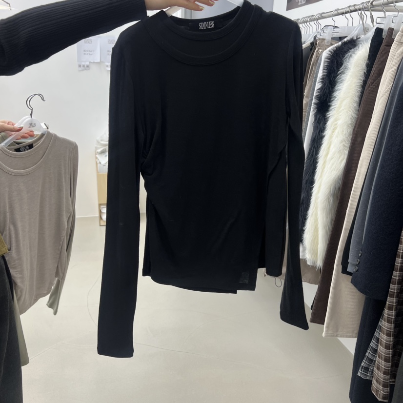 STAINLESS韓國代購㊣女裝新款休閑時尚推薦職業真品長袖T恤STAINLESS長袖T恤圖色4