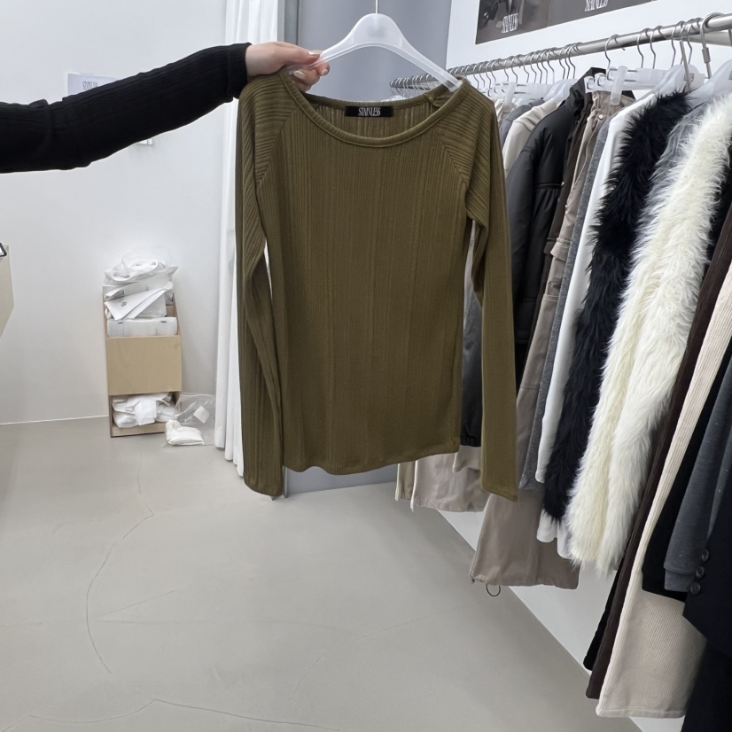 STAINLESS韓國代購㊣女士新款25秋冬熱賣真品人氣休閑長袖T恤STAINLESS長袖T恤圖色3