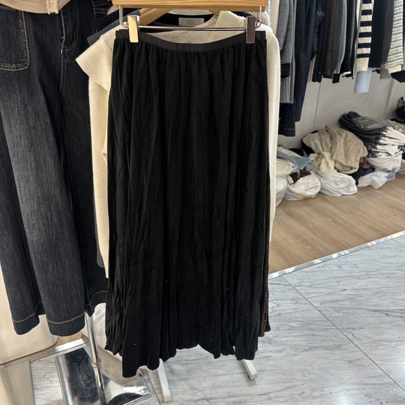 ABLESTUDIO東大門㊣實拍女裝新款時尚職業熱賣人氣長裙天鵝絨ABLESTUDIO長裙